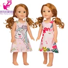 Платье с единорогом для куклы Wellie Wishers 14,5 дюйма, одежда Камиллы Ashlyn Kendall Emerson, 38 см, 40 см, кукла, Шэрон, платье, подарок для девочки