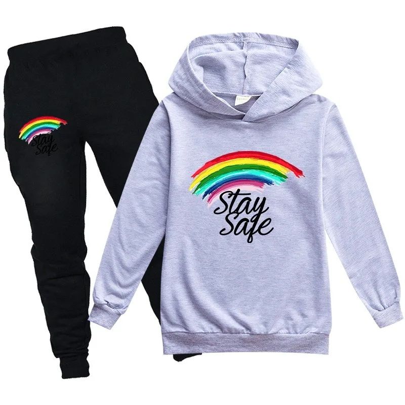 Детская одежда в новом стиле свитер с длинным рукавом и капюшоном 100-170 см + штаны