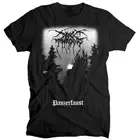 Черная футболка с экстремальным металлическим ремешком с изображением темного престола панзерфоста