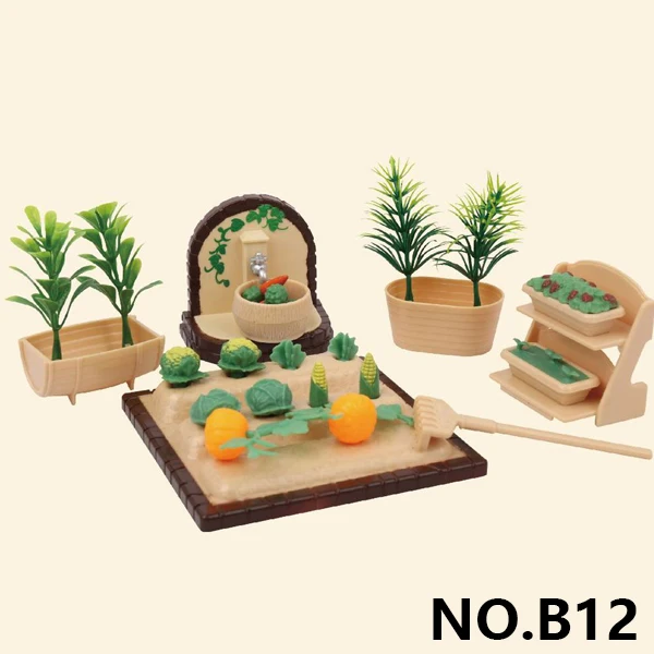 B12 Лесная семья вилла 1:12 набор мебели игрушка DIY Миниатюрный Кукольный домик колеблющаяся кровать наборы мини миниатюры для кукольного домика игрушки для детей - Цвет: B12