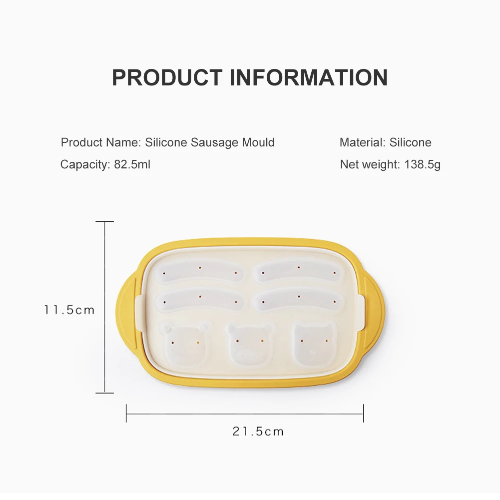 

7grid Baby Food Sausage Mold Bpa-free Homemade Hot Dog Maker Heat Resistant Non Stick Mold Baby Food Mold Accessories Tools