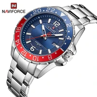 naviforce casual brand mens watch stainless steel sports watch for men quartz date clock with luminous hands relogio masculino