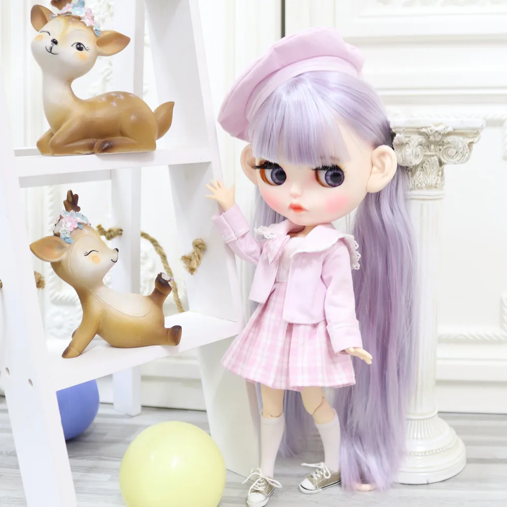 Кукла Blyth ICY DBS для серии No.BL2137/6909 фиолетовые смешанные цвета волос резные губы