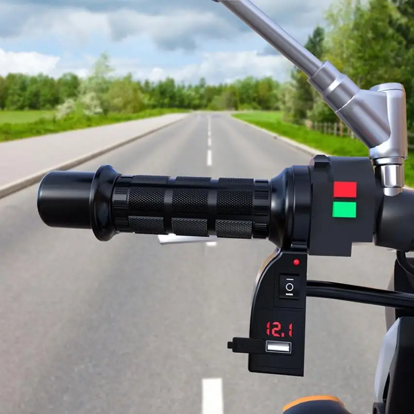 

Мотоцикл с электрическим подогревом ручки зимой 12V модификация с переключатель цифровой Дисплей ручки крышки регулируемый Температура