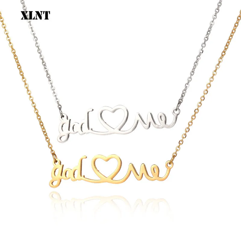 XLNT Новое поступление колье из нержавеющей стали ювелирное изделие Бог любящий