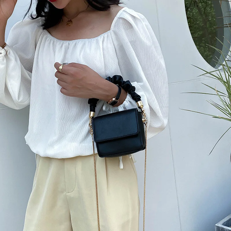 

Chain Design Luxury Hand Women Bag MINI PU Leather Small Square Bags Purses Shoulder Bags
