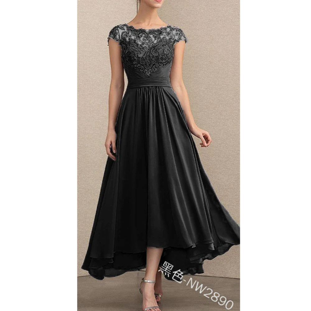 Женское длинное шифоновое платье WEPBEL повседневное кружевное с высокой талией и