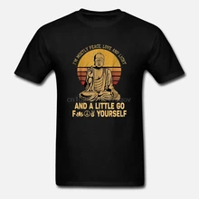 Budha I'm Most Peace Love and светильник A Little Go Fk Винтажная футболка черного
