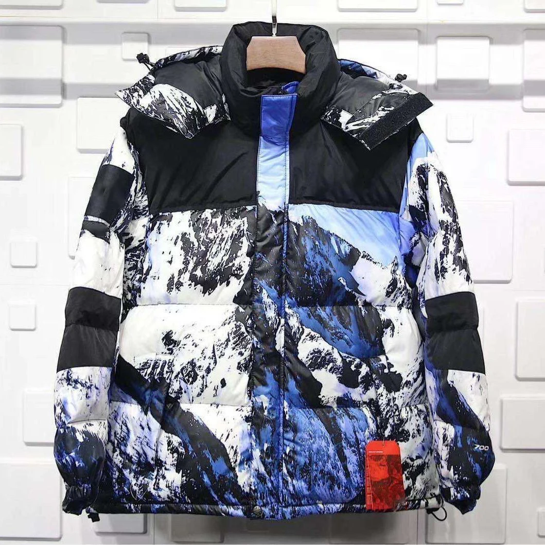 Мужская зимняя куртка с камуфляжным принтом теплая свободная парка в стиле хип