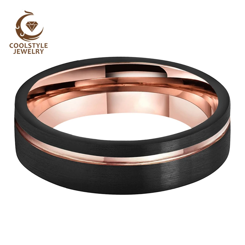 Мужское и женское кольцо из вольфрама 8 мм 6 | Украшения аксессуары