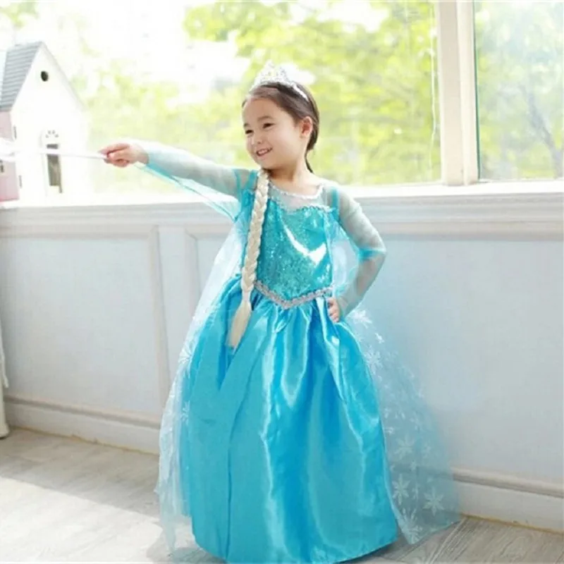 Princess Elsa Dress for Girls Cosplay Costumes Dresses Kids Clothing Birthday Clothes 4 6 8 9Y | Детская одежда и обувь
