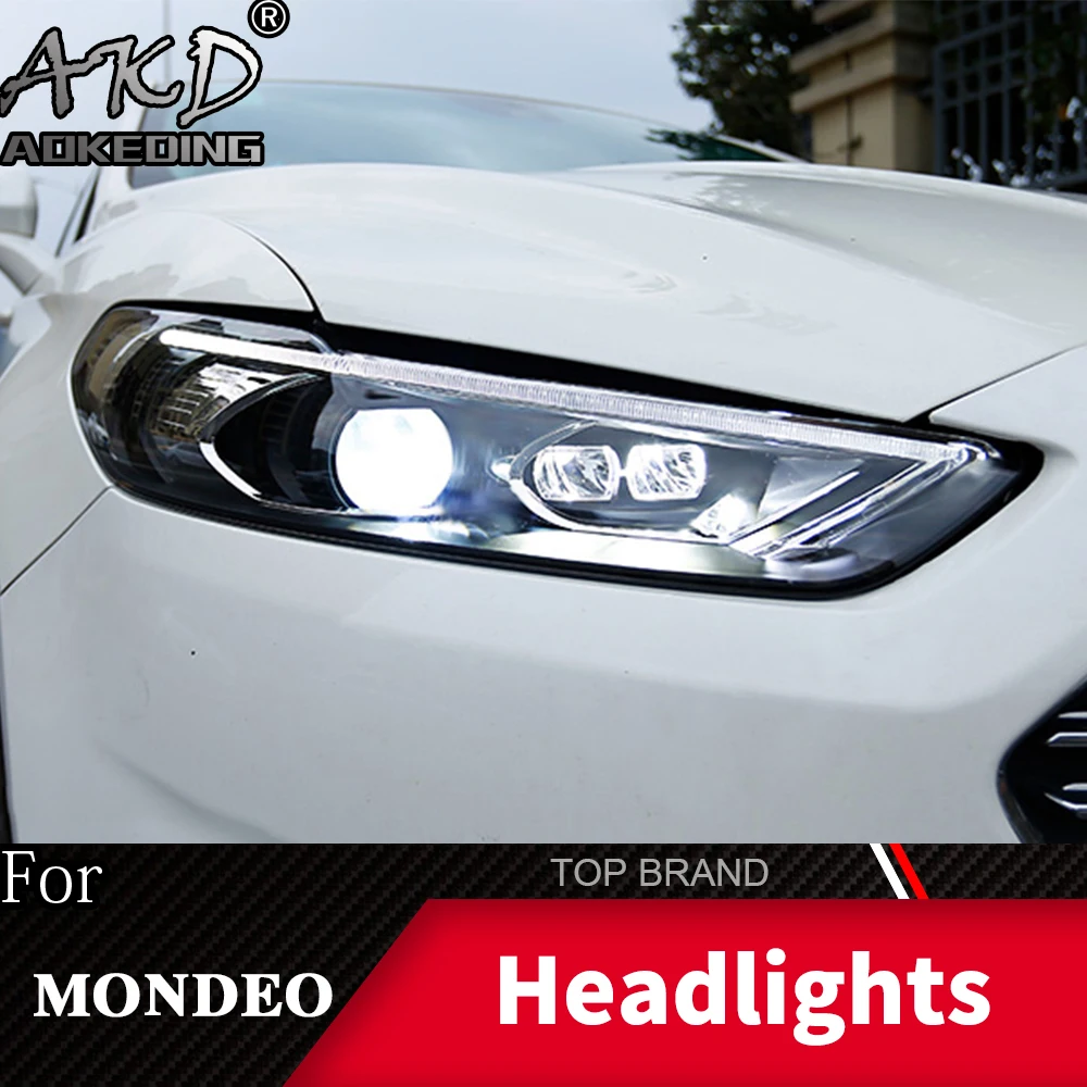 

Head Lamp For Ford Fusion Mondeo 2013-2017 Headlights Fog Lights Daytime Running Lights DRL H7 LED Bi Xenon Bulb Car Accessories