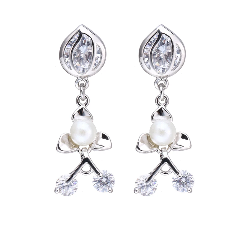 Emmaya New Fashion Distinctive Modelling With Pearl Hollow Out Contain Shiny Zirocnia Stone For Girl Fascinating Earring Banquet | Украшения