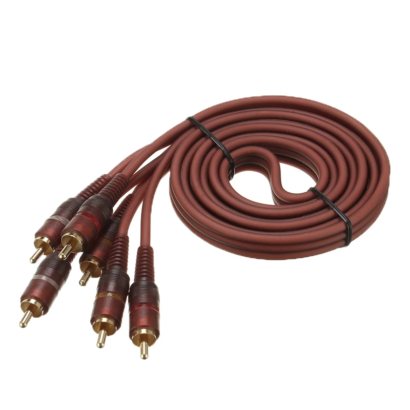 3RCA штекер на аудио-видео кабеля композитная шестипроводная головка с экраном для