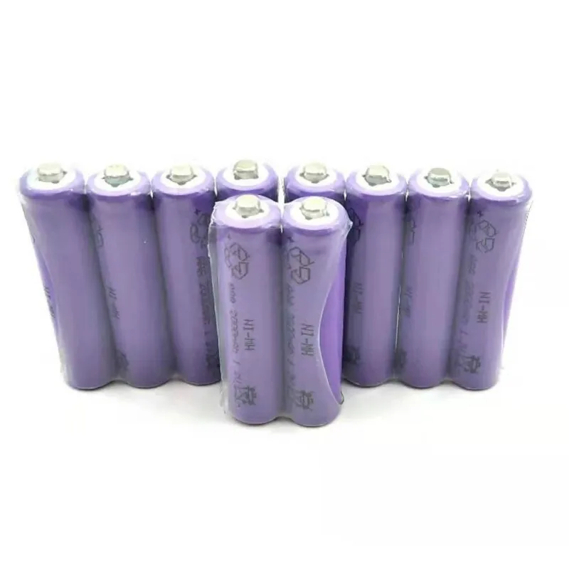 OOLAPR фиолетовый 10X AAA 2000mAh 1 2 V аккумуляторная батарея Ni MH 3A Бесплатная