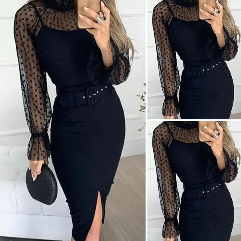Летнее платье на бретельках черное средней длины женское облегающее без рукавов