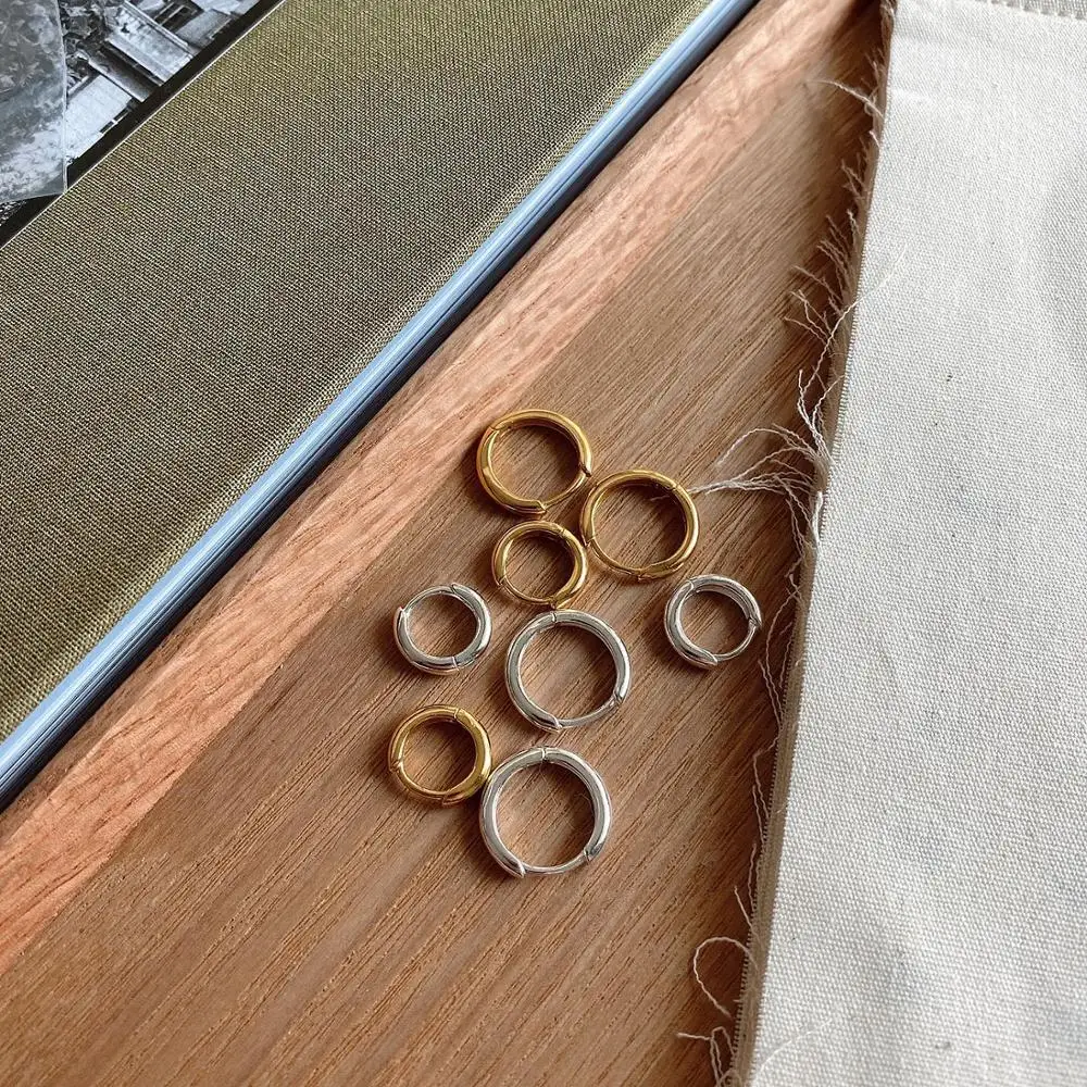 Серьги кольца из серебра 925 пробы для женщин и мальчиков|Серьги-подвески| |