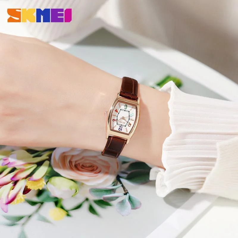 

SKMEI 2021 Classic Rectangle Ladies Clock Watches Leather Band Female Business Wristwatches Quartz Watch for Women Gift 1781
