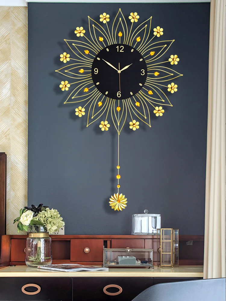 

Large Display Wall Clocks Battery Powered Luxury Wall Clocks Living Room Rustic Decoracao Para Casa Watch Garden AD50WC