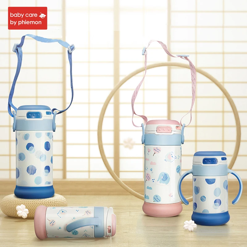 Babycare/260 мл Термос для детей, Термокружка с соломинкой, противоскользящая, для детей, для питья, для кормления, бутылка из нержавеющей стали