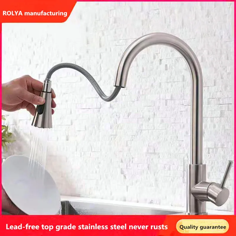 Бессвинцовый кухонный смеситель из нержавеющей стали с матовым покрытием 10 лет