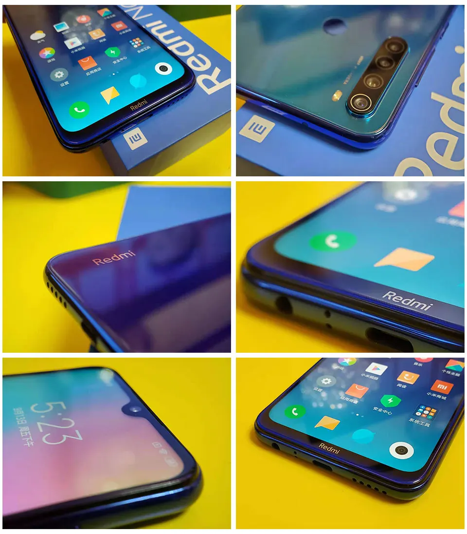 Смартфон Xiaomi Redmi Note 8 с глобальной прошивкой, 64 ГБ, 4 Гб, Восьмиядерный процессор Snapdragon 665, 6,3 дюйма, 48мп, четырехъярусная камера заднего вида, 4000 мАч