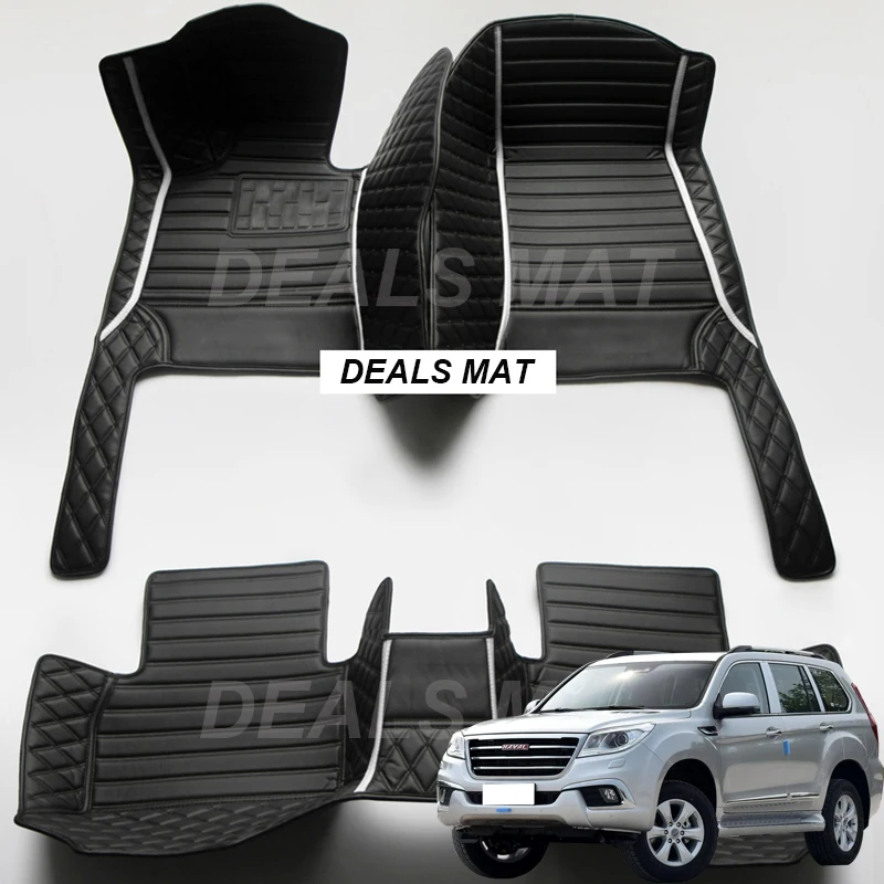 

Luxury Leather 3D interior Parts Custom Car Mats With Pockets Floor Carpet Rugs For Haval H9 2015 2016 2017 2018 accessories