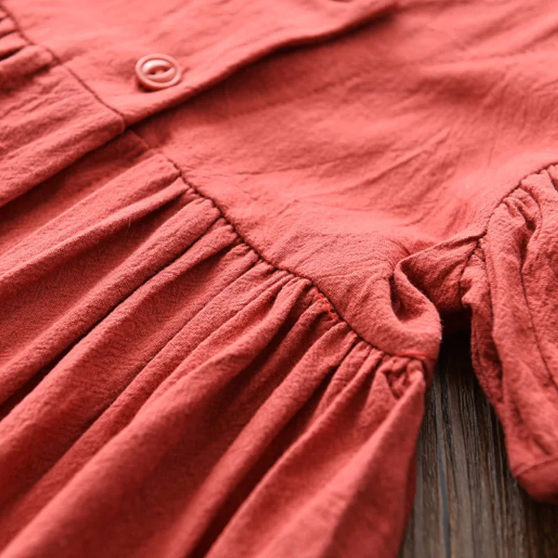 

Keelorn Girl Casual Dress 2021 Summer Kids Clothes Solid Puff Sleeve Little Girls Costume Cute Children Vestidos For 3-7Y