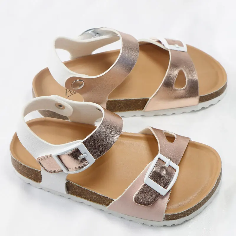 

MERABLLE Girls Summer Cork Breathable Toe Sandals for Kids Non Leather Casual Shoes (Toddler/Little Kid/Big Kid)