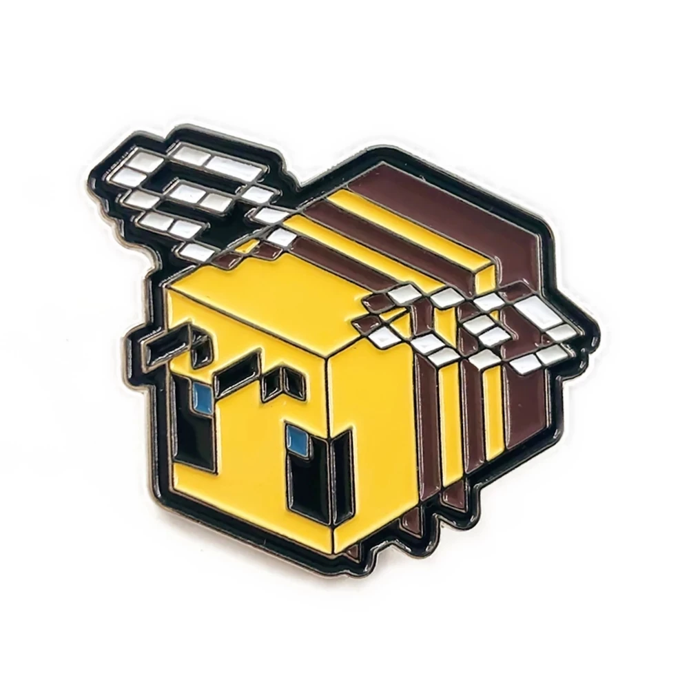 

Novelty Funy Creative Animal Pixel Bee Soft Enamel Pin Cute Cartoon Lapel Medal Badge Brooch Minecrafts Collectable Jewelry Gift