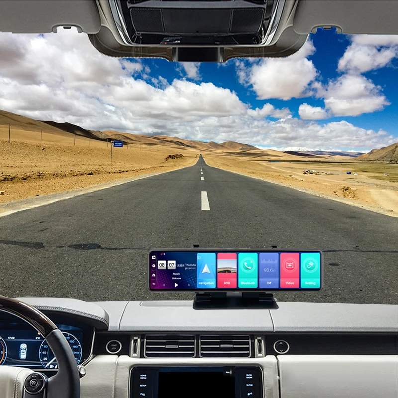 

4G Dash Camera 12" Touch Screen GPS Navigation ADAS Car Smart Rearview Mirror DVR Auto Registrar 2GB+32GB Dashboard Android 8.1