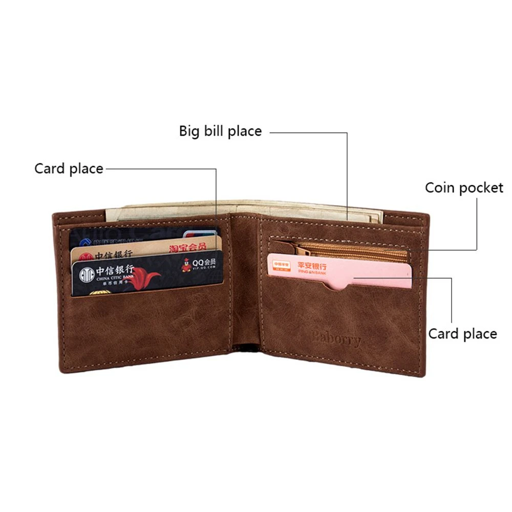 

Hot sale New 1PCS High quality Fashion Mini Men's Luxury Business Wallet Card Holder Man Purse Coin Bag Zipper