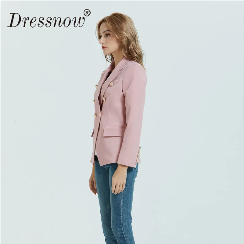 Dressnow Модный женский бледно-розовый приталенный силуэт Блейзер Женский весенний