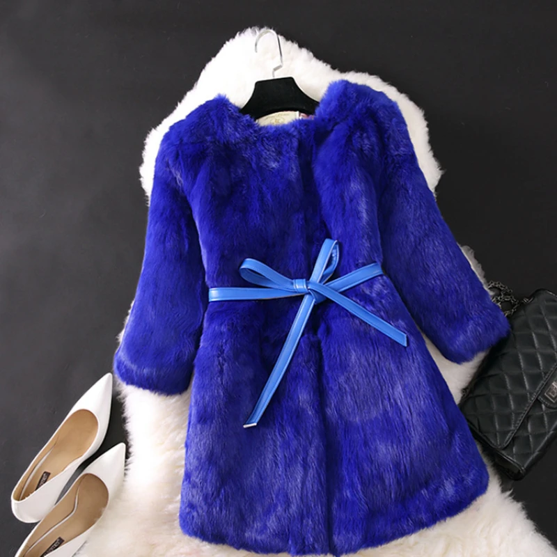 Женское меховое пальто теплое зимнее с кроличьим мехом D190828 2019 | Женская одежда