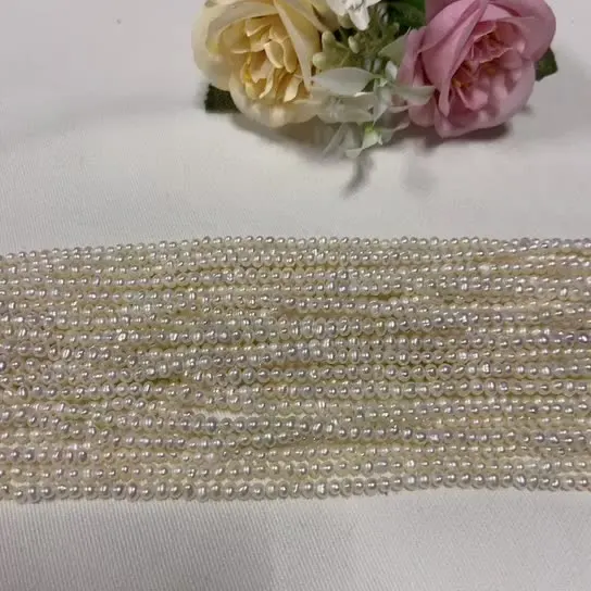 Из завода дешевая цена 3-4 мм AA класс белый пресноводный барочный Жемчуг Свободные