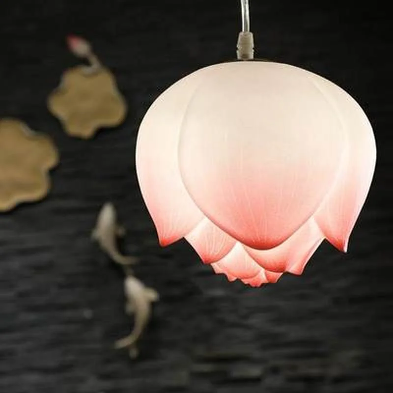 Китайский Стиль Лотос подвесной светильник s Винтаж светодиодный Ретро цветок