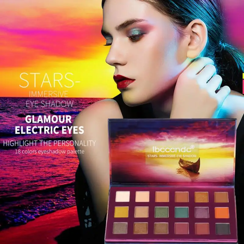 Закат Желтый тема 18 цветов матовые Перламутровые тени для век Палитра