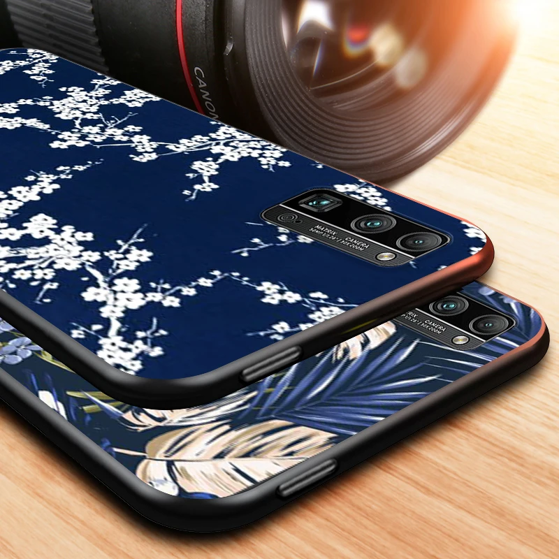 

Flower leaves for Huawei Honor V30 20 Pro 20 10i X10 9S 9A 9C 9X 8X 10 9 Lite 8A 7C 7A Pro Black Phone Case