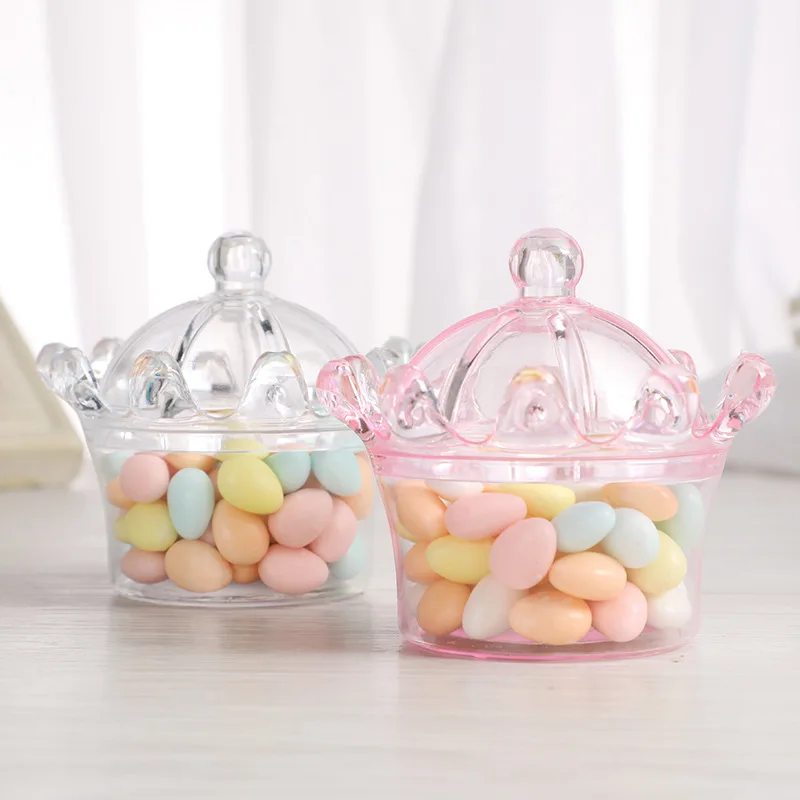 

2021 New Transparent Crown Candy Box 3 Color Styles Wedding Candy Box Briide To Be Decor Kids Favor Baby Shower Candy Gift Box