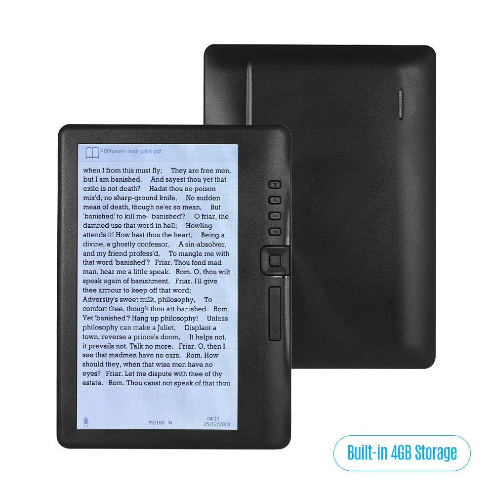 Электронная книга 16 ГБ 7 pollici Lettore di электронная aggiungere Set con risolzione HD + видео MP3
