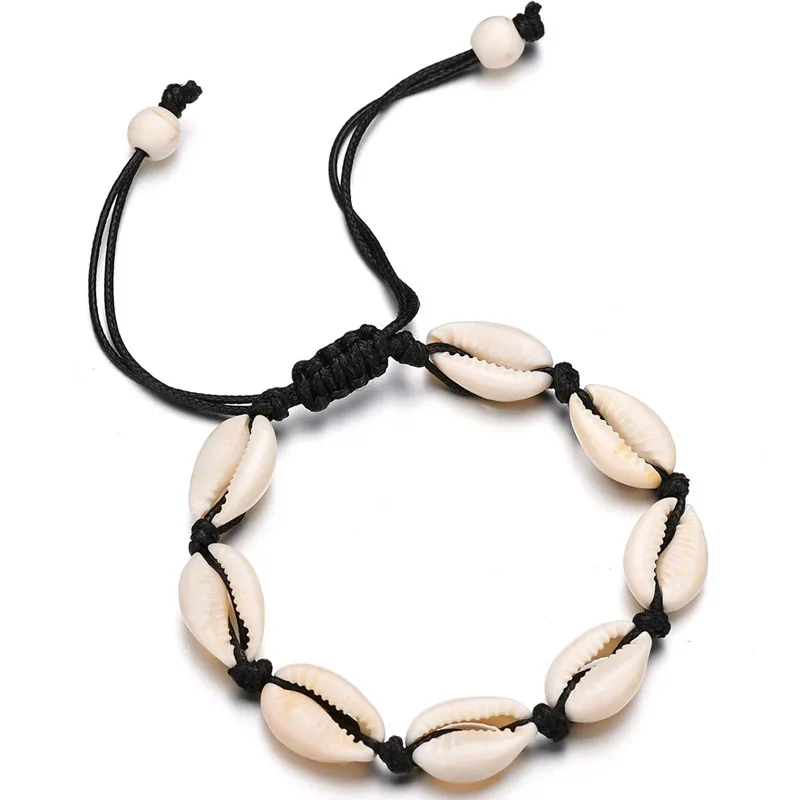 Высокое качество модный натуральный Каури бусы ракушка браслет на щиколотке