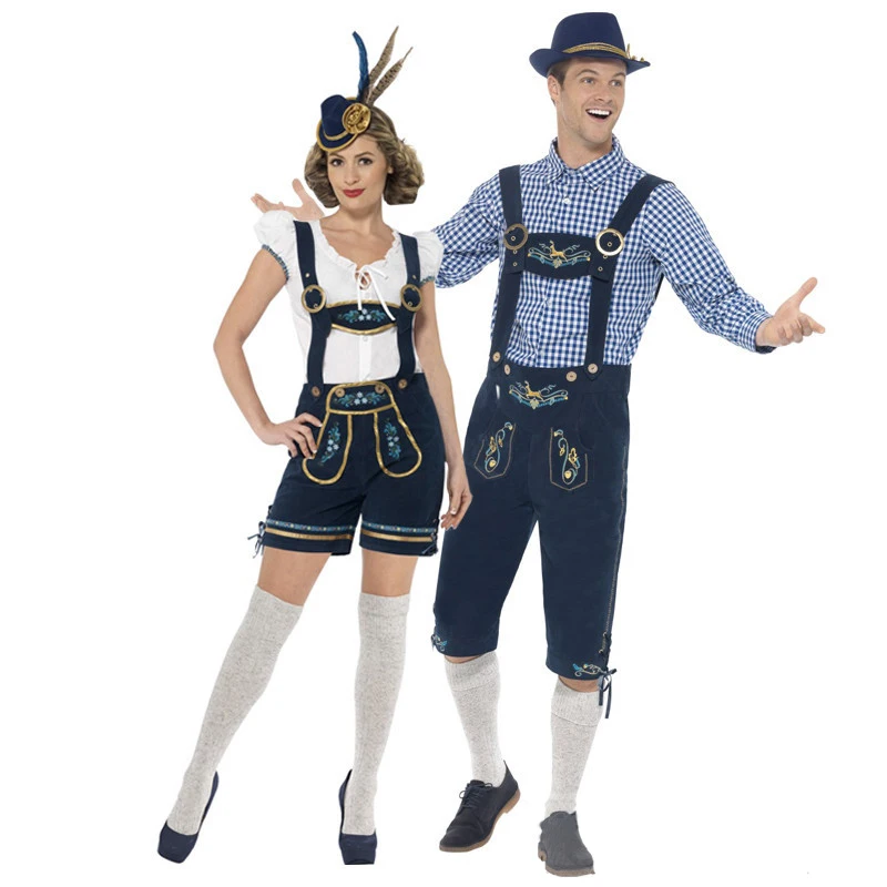 

Party Bavarian Oktoberfest Costume Men German Beer Wench Costumes Women Fantasia Beer Waiter Cosplay Outfit for Couple