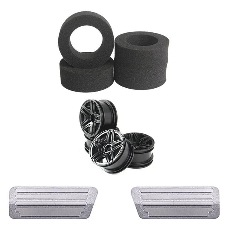 

Wheel Rim with Tire Soft Sponge Foam for MN86K MN86KS MN86 MN86S & Metal Rear Bumper Pedal Skid Plate Anti-Skid Board