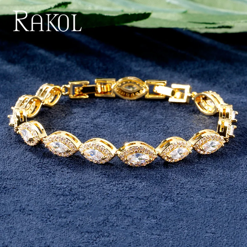 Женские браслеты-шармы с кубическим цирконием RAKOL свадебные ювелирные изделия