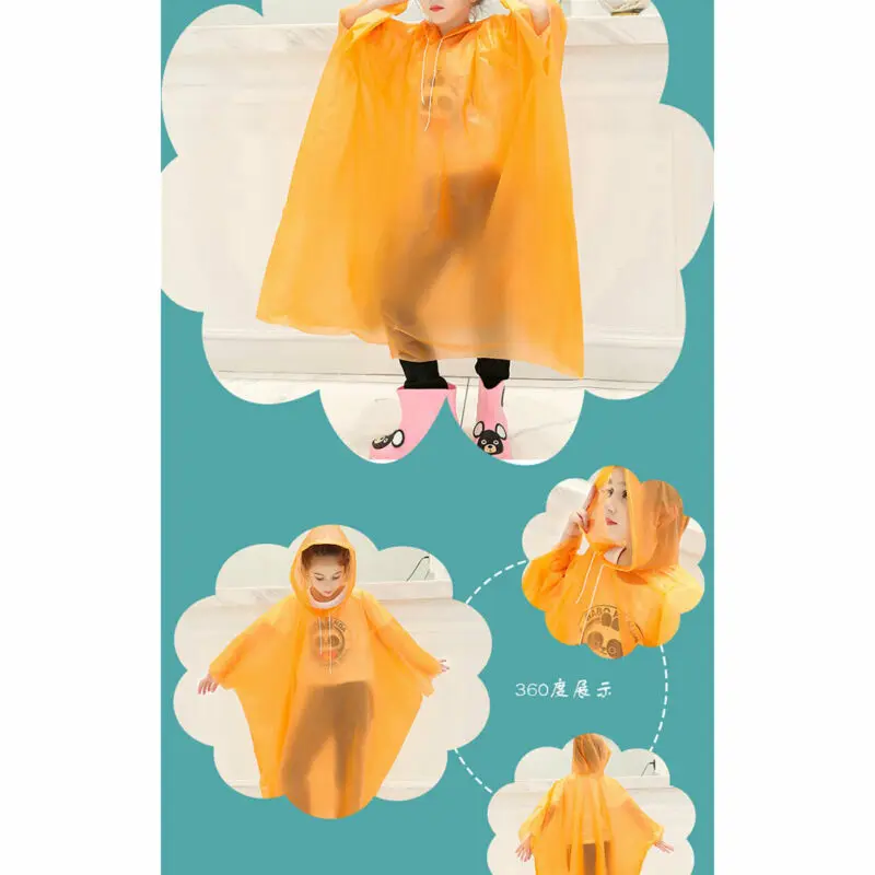 Водонепроницаемая куртка из полиэтилена с капюшоном дождевик пончо