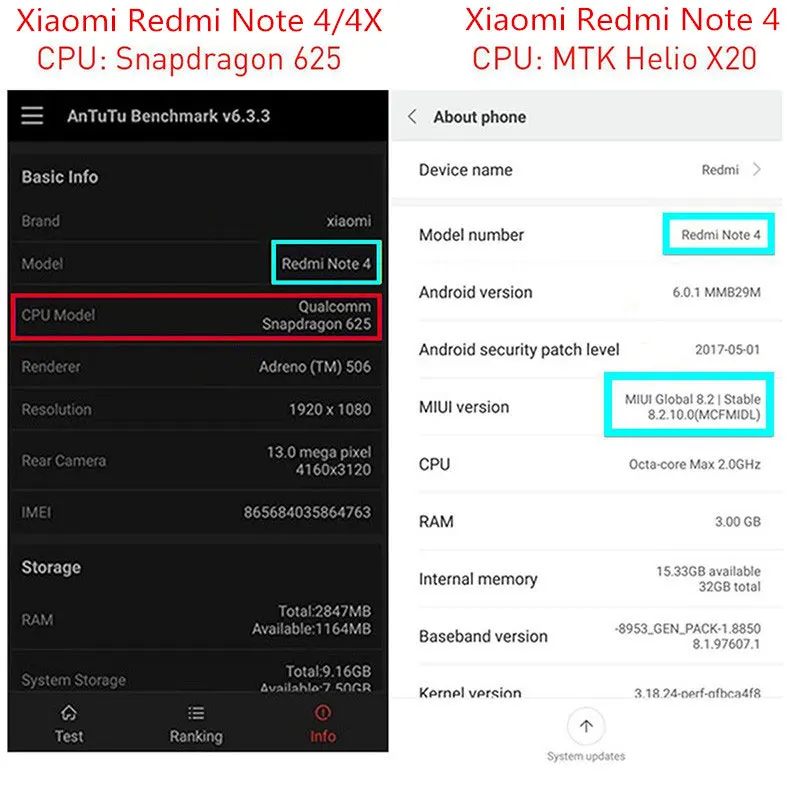 ЖК дисплей для Xiaomi Redmi Note 4 4X экран + сенсорный с рамкой 5 дюйма Snapdragon 625 версия