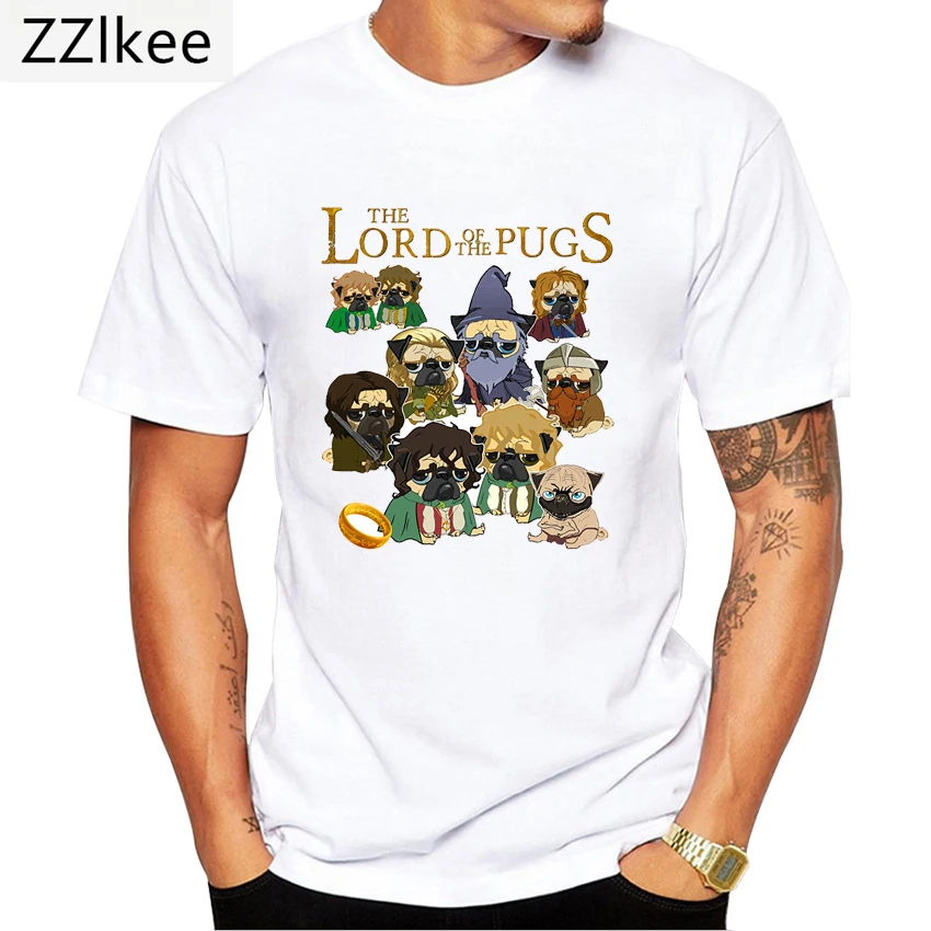 Футболка мужская с принтом Властелин Мопсов модная повседневная хипстерская