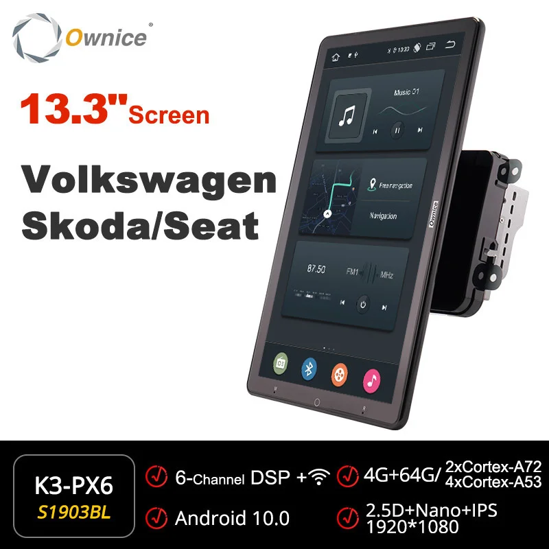

Ownice Tesla 13,3 дюймов для автомобиля VW Skoda Seat 1920*1080 Android радио GPS авто грузовик фургон аудио стерео плеер Авто мультимедиа