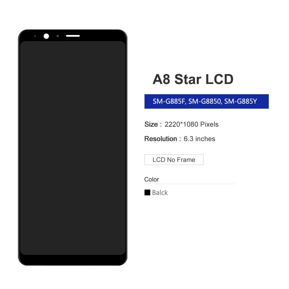 6 3 ''Оригинальный Для Samsung Galaxy A8 Star LCD G8850 SM дисплей сенсорный экран дигитайзер в