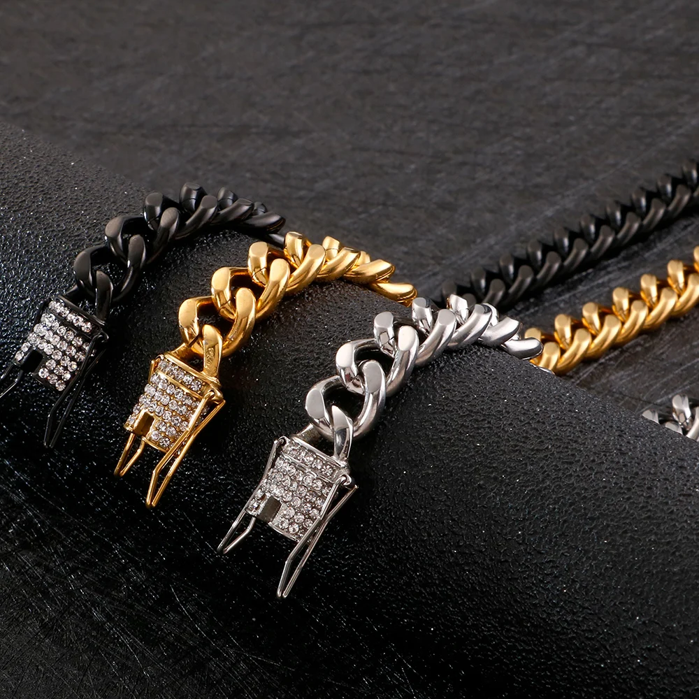 11 мм толстый кубинский Майами браслет-цепочка мужские трендовые Полированные